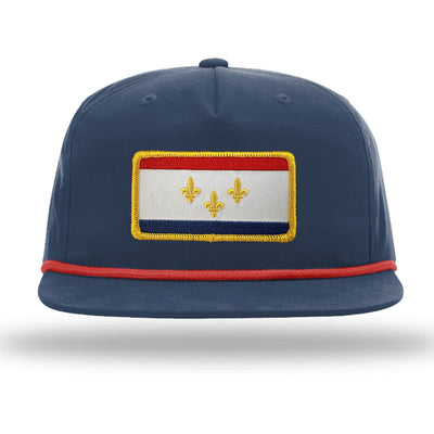 NOLA Flag Snapback Rope Hat, Nola Republic Hat, New Orleans Flag Snapback Rope Hat