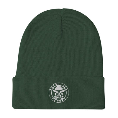 KdF Embroidered Beanie - White logo