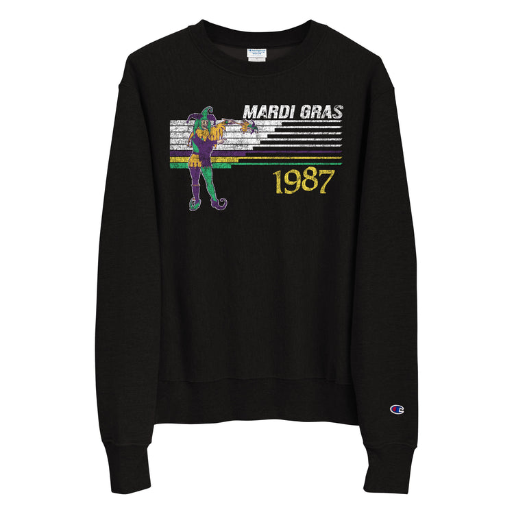 Retro Mardi Gras Jester 1987 Champion® Sweatshirt - NOLA REPUBLIC T-SHIRT CO.
