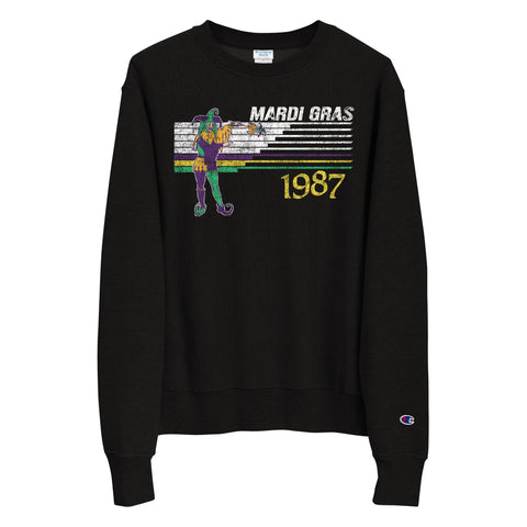 Retro Mardi Gras Jester 1987 Champion® Sweatshirt