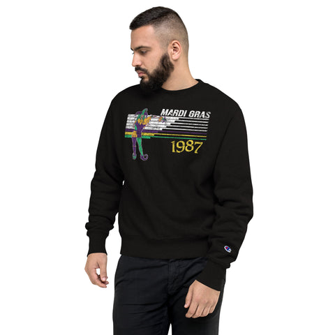 Retro Mardi Gras Jester 1987 Champion® Sweatshirt