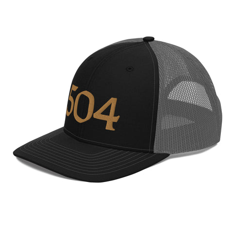 504 Black & Gold Football Trucker Hat