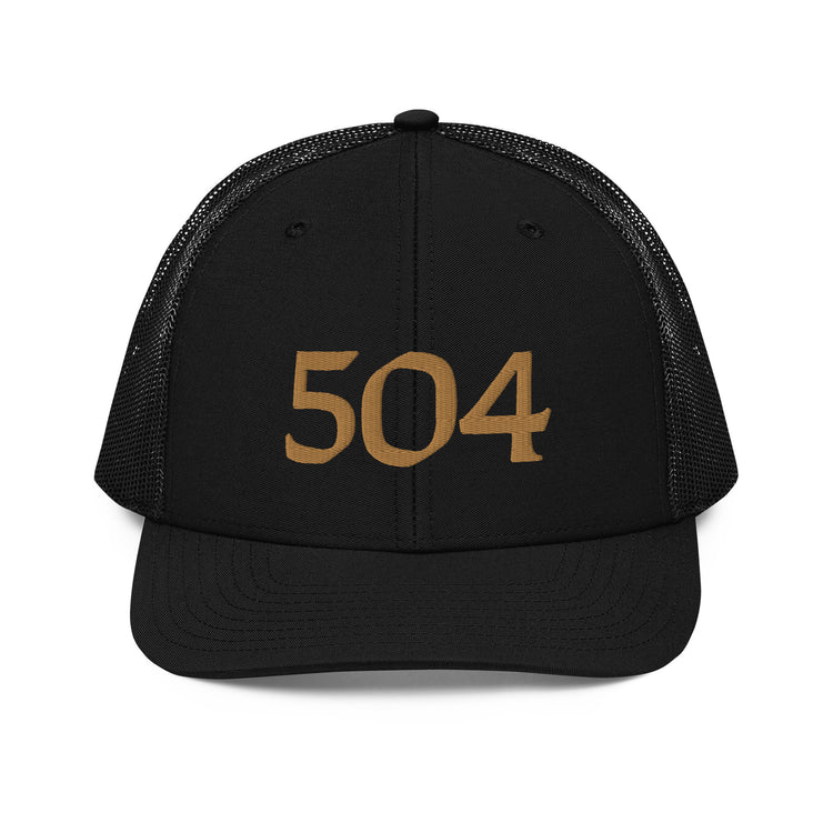 504 Black & Gold Football Trucker Hat - NOLA REPUBLIC T-SHIRT CO.