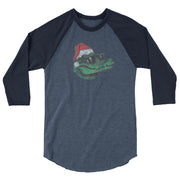 Santa Gator Claus 3/4 Sleeve Raglan T-Shirt