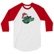 Santa Gator Claus 3/4 Sleeve Raglan T-Shirt