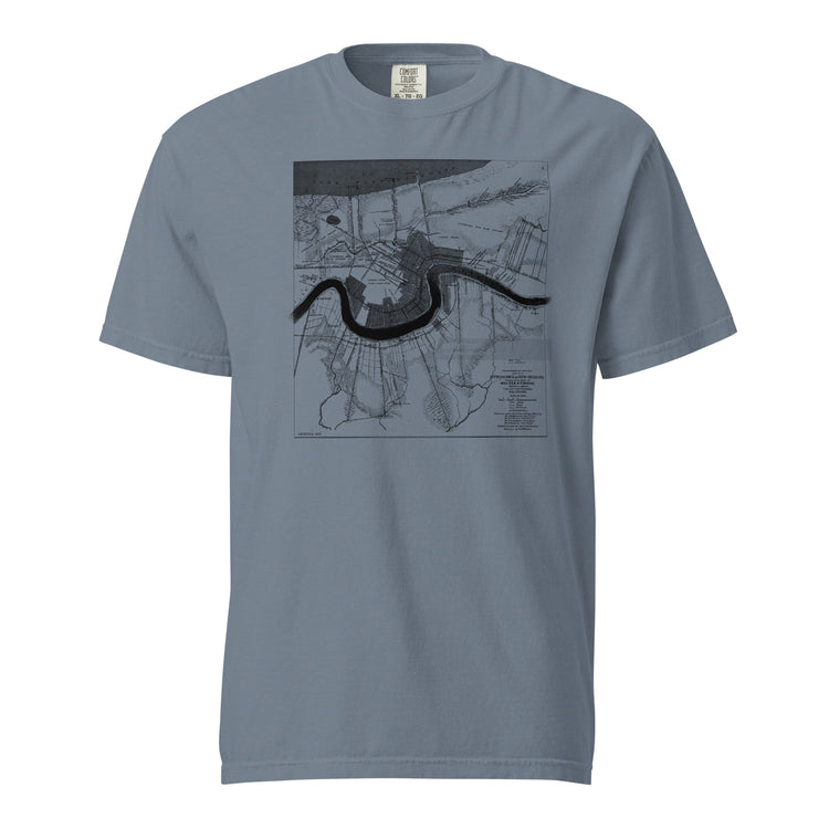 NOLA REPUBLIC® Map Unisex Garment-dyed T-Shirt - NOLA REPUBLIC T-SHIRT CO.