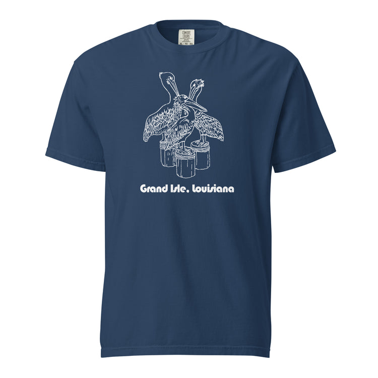 Grand Isle Pelicans Unisex Garment-dyed T-Shirt - NOLA REPUBLIC T-SHIRT CO.