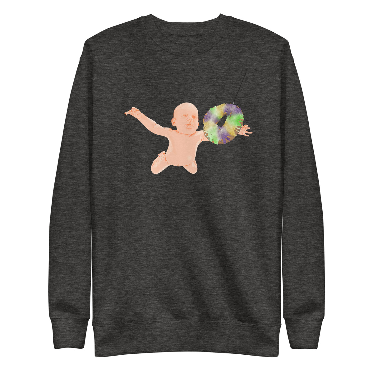 Nevermind Dat King Cake Baby Unisex Premium Cotton Sweatshirt - NOLA REPUBLIC T-SHIRT CO.
