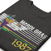 Retro Mardi Gras Jester 1987 Unisex Premium Cotton Sweatshirt