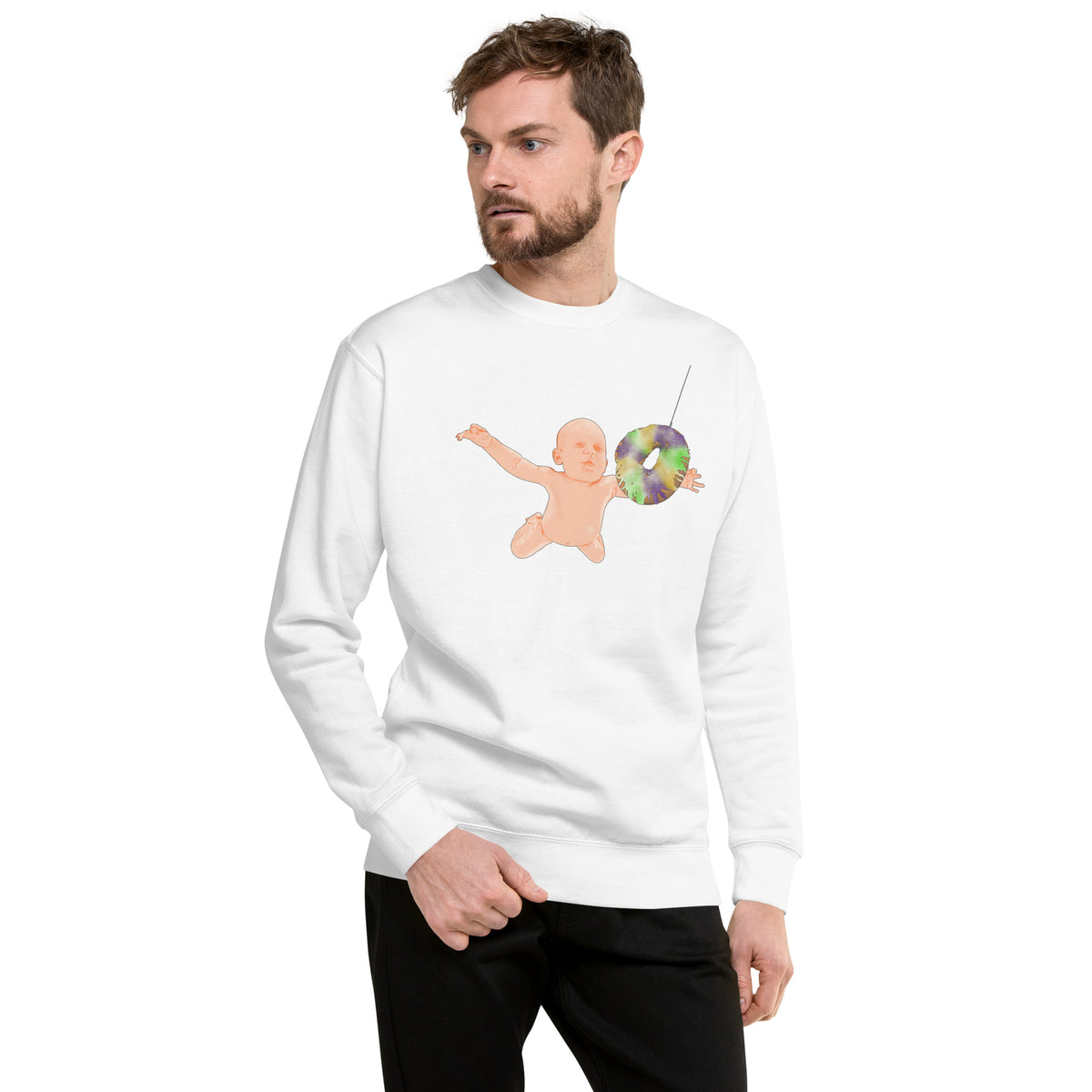 Nevermind Dat King Cake Baby Unisex Premium Cotton Sweatshirt - NOLA REPUBLIC T-SHIRT CO.