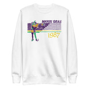 Retro Mardi Gras Jester 1987 Unisex Premium Cotton Sweatshirt