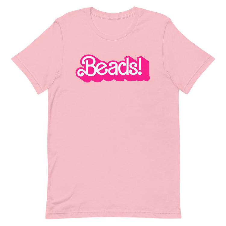 My Job, It's Just Beads Unisex T-Shirt Pink/Pink - NOLA REPUBLIC T-SHIRT CO.