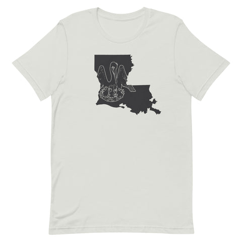 1812 Louisiana Pelican Matte Black Unisex T-Shirt