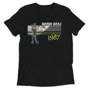 Retro Mardi Gras Jester 1987 Unisex Tri-blend T-Shirt