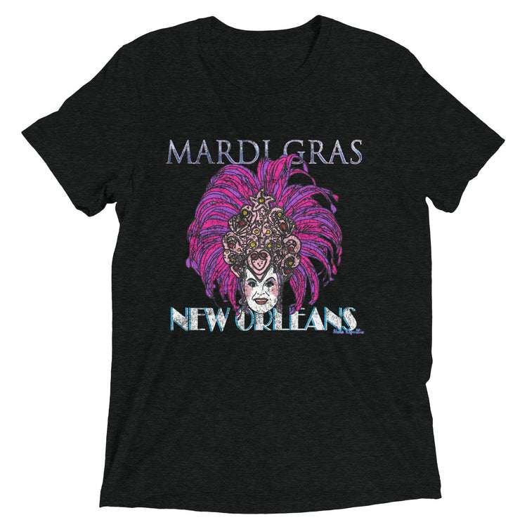 Mardi Gras 2024 Vintage Scrubbed Unisex Tri-blend T-Shirt