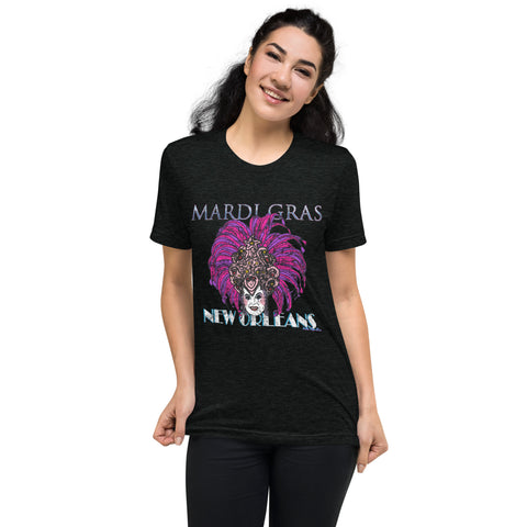 Mardi Gras 2024 Vintage Scrubbed Unisex Tri-blend T-Shirt