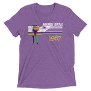 Retro Mardi Gras Jester 1987 Unisex Tri-blend T-Shirt