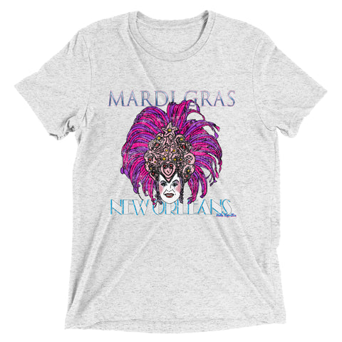 Mardi Gras 2024 Vintage Scrubbed Unisex Tri-blend T-Shirt