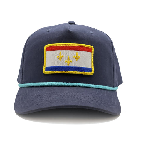 NOLA Flag Patch Rope Hat - NOLA REPUBLIC T-SHIRT CO.