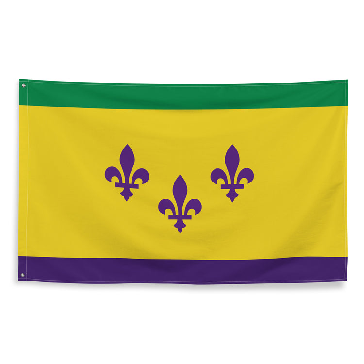 Flag of New Orleans/Mardi Gras Flag (single sided) - NOLA REPUBLIC T-SHIRT CO.