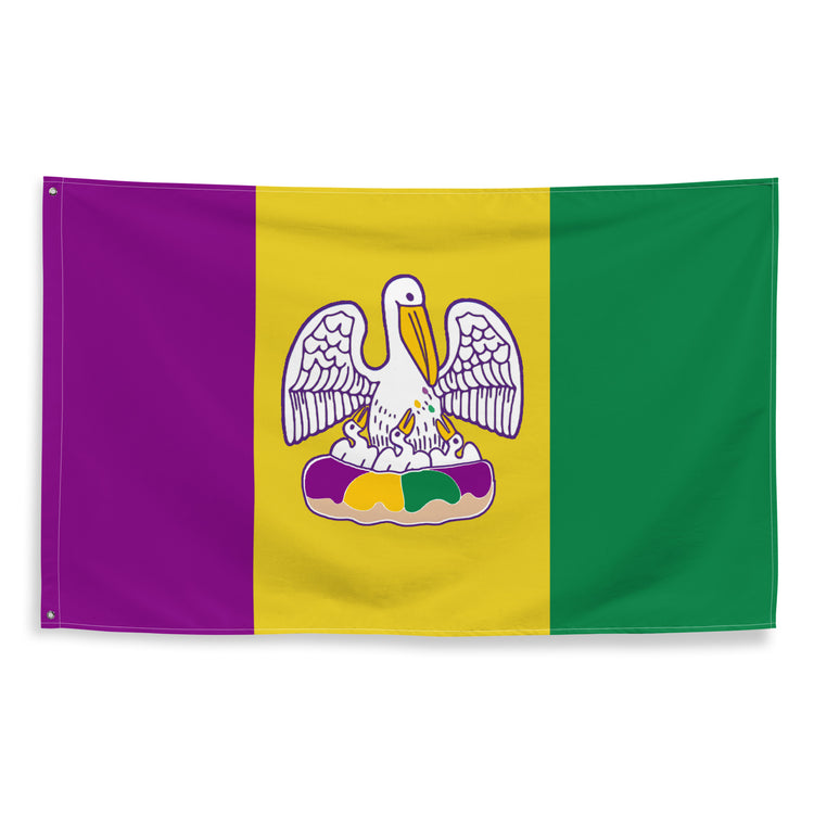 King Cake State of Mind Mardi Gras Flag (single sided) - NOLA REPUBLIC T-SHIRT CO.