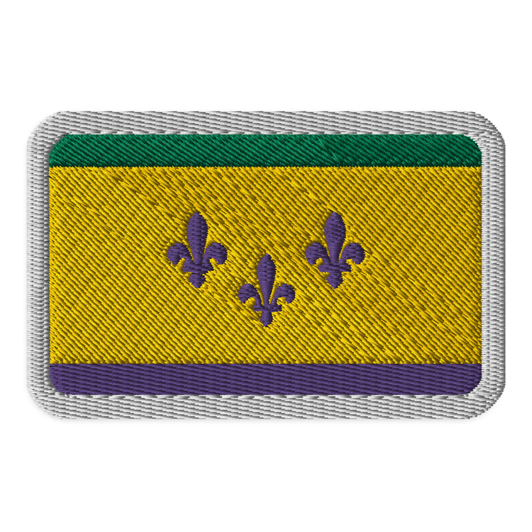 New Orleans Flag / Mardi Gras Embroidered Patch - NOLA REPUBLIC T-SHIRT CO.