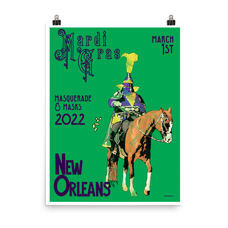 Mardi Gras 2022 Masquerade & Masks Poster - NOLA REPUBLIC T-SHIRT CO.