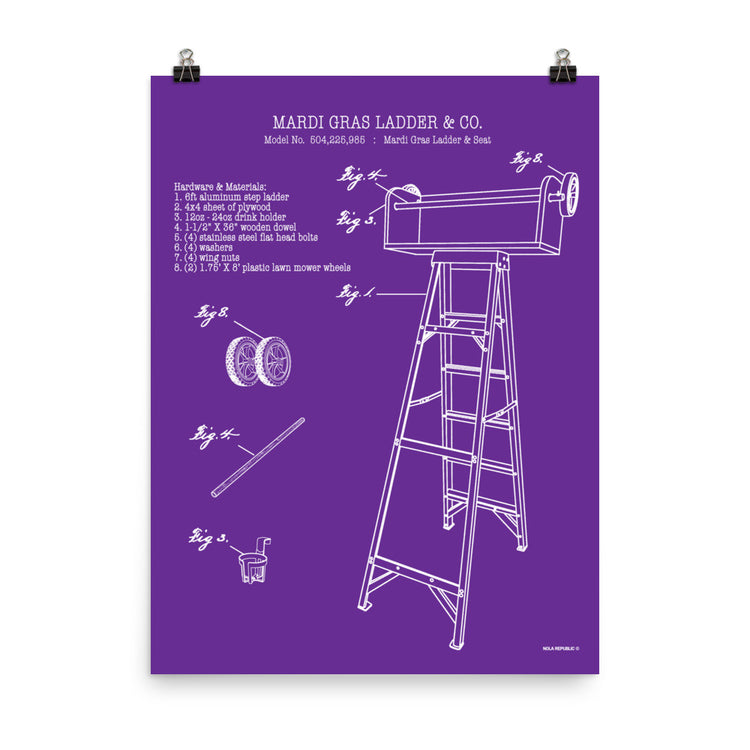 Mardi Gras Ladder & Co. 2022 Mardi Gras Poster - NOLA REPUBLIC T-SHIRT CO.