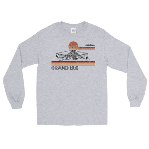 Grand Isle Shrimper Men’s Long Sleeve Shirt - NOLA REPUBLIC T-SHIRT CO.