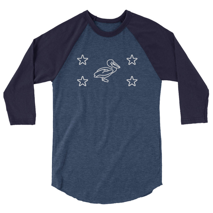 CCC Bridge Pelican 3/4 Raglan T-Shirt - NOLA T-shirt, New Orleans T-shirt