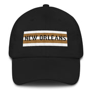 New Orleans Black & Gold Stripe Chino Hat - NOLA T-shirt, New Orleans T-shirt