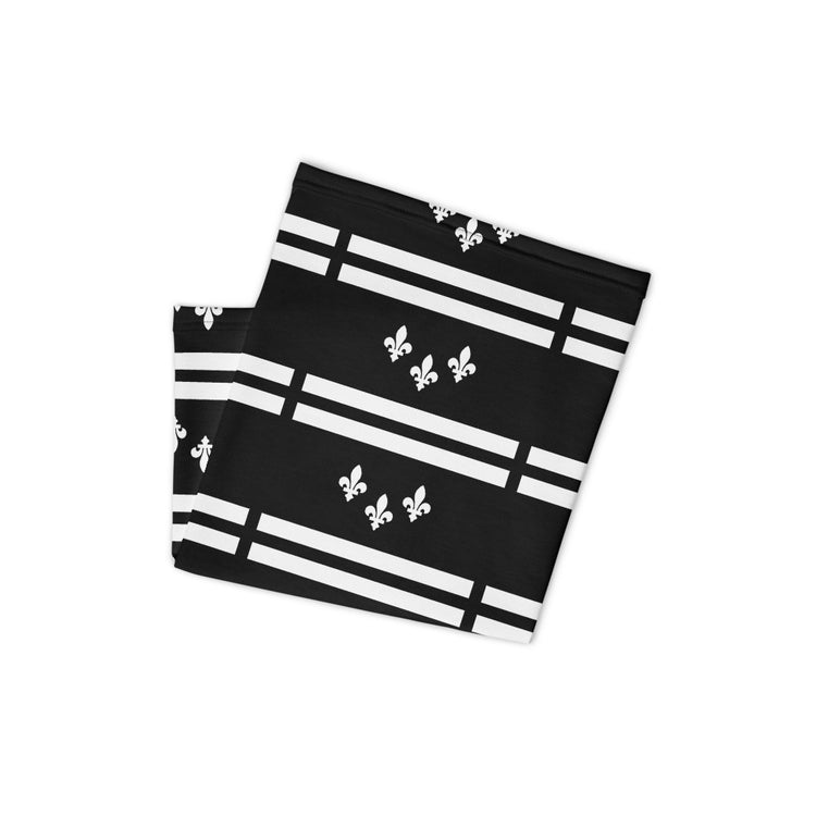 New Orleans Flag White-Black Stencil Neck and Face Mask Gaiter - NOLA T-shirt, New Orleans T-shirt