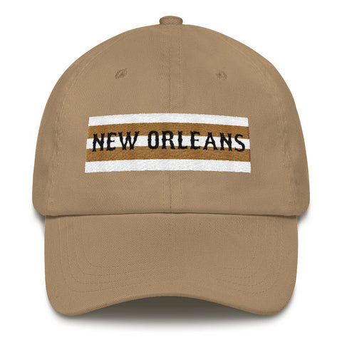 New Orleans Black & Gold Stripe Chino Hat - NOLA T-shirt, New Orleans T-shirt