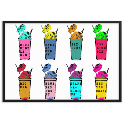 Sno-Ball Flavorz Framed Matte Paper Poster - NOLA T-shirt, New Orleans T-shirt