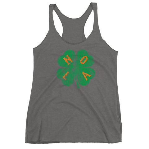 Retro NOLA Shamrock Women's Racerback Tank Top - NOLA T-shirt, New Orleans T-shirt