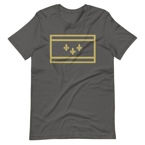 NOLA Flag Black & Gold Stencil Unisex T-Shirt - NOLA T-shirt, New Orleans T-shirt