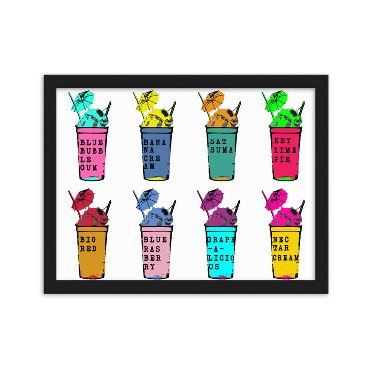 Sno-Ball Flavorz Framed Matte Paper Poster - NOLA T-shirt, New Orleans T-shirt