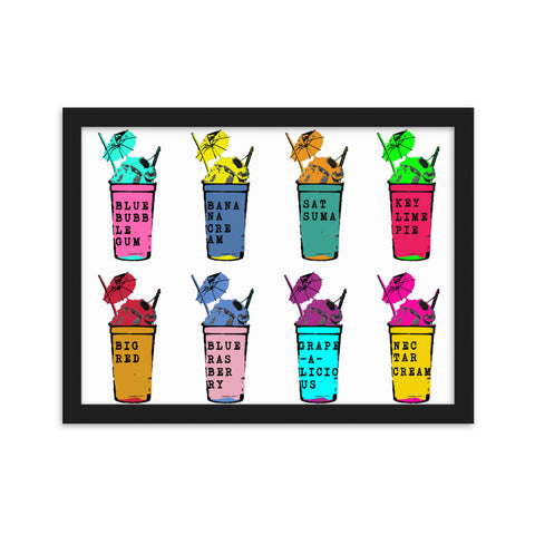 Sno-Ball Flavorz Framed Matte Paper Poster - NOLA T-shirt, New Orleans T-shirt