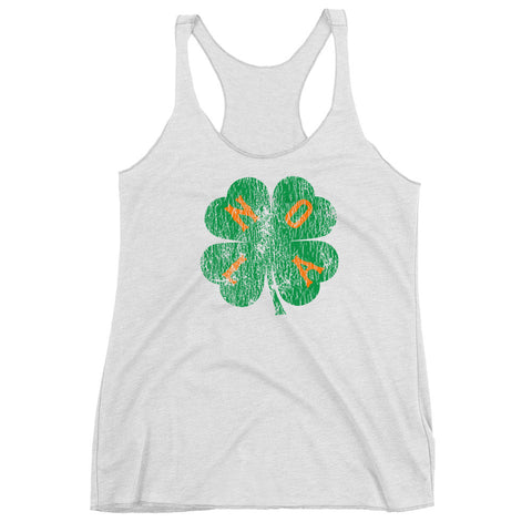 Retro NOLA Shamrock Women's Racerback Tank Top - NOLA T-shirt, New Orleans T-shirt