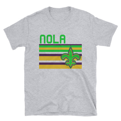 Mardi Gras NOLA Stripes Unisex T-Shirt - NOLA T-shirt, New Orleans T-shirt