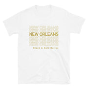 Black & Gold Nation Corner Store Bag Print Unisex T-Shirt - NOLA T-shirt, New Orleans T-shirt