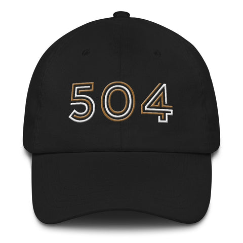 504 Black & Gold Chino Hat - NOLA T-shirt, New Orleans T-shirt