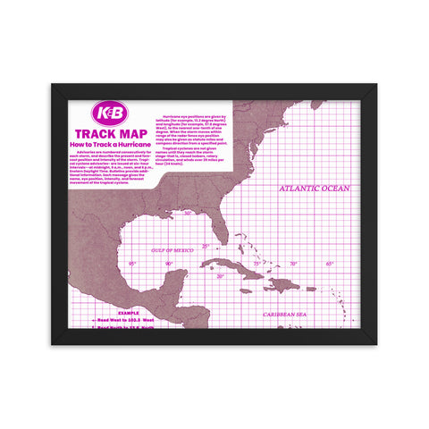 K&B Hurricane Tracker Map Framed Poster