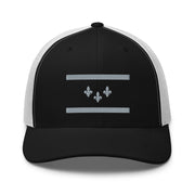 New Orleans Matte Silver Flag Trucker Hat - NOLA REPUBLIC T-SHIRT CO.