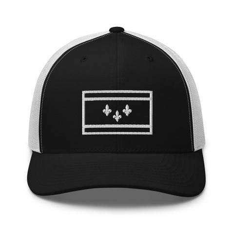 New Orleans Flag Stencil Trucker Hat - NOLA REPUBLIC T-SHIRT CO.