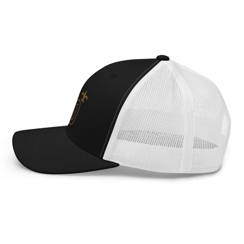 N.O. Black & Gold Trucker Hat - NOLA REPUBLIC T-SHIRT CO.