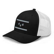 New Orleans Matte Silver Flag Trucker Hat - NOLA REPUBLIC T-SHIRT CO.