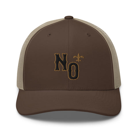 N.O. Black & Gold Trucker Hat - NOLA REPUBLIC T-SHIRT CO.