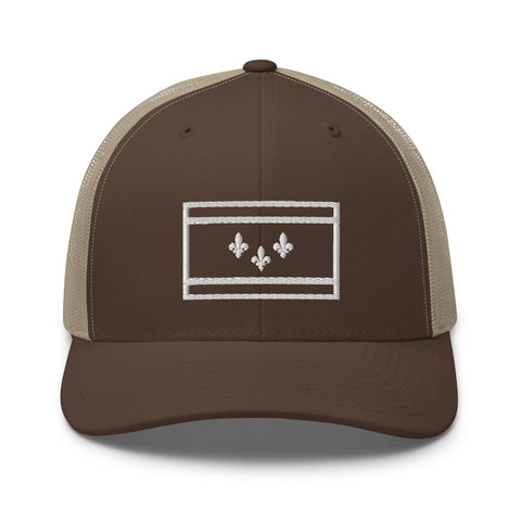 New Orleans Flag Stencil Trucker Hat - NOLA REPUBLIC T-SHIRT CO.