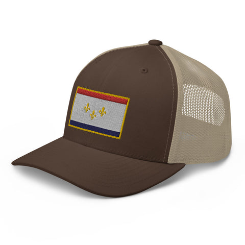 New Orleans Flag Trucker Hat - NOLA REPUBLIC T-SHIRT CO.